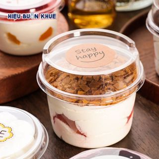  100 Hộp Nhựa Đựng Bánh Lạnh Mousse Tiramisu Panna Cotta 250ml  W250  