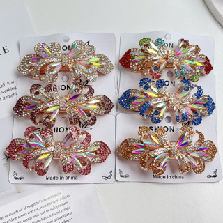 Kẹp tóc bấm đuôi pha lê đá tráng gương lấp lánh cao cấp cho nữ trung niên