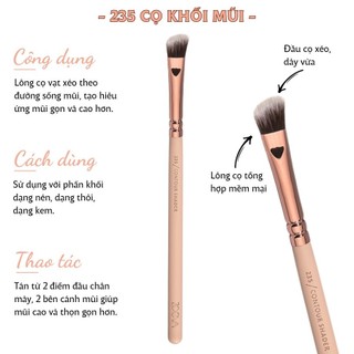 Cọ trang điểm đánh khối mũi vạt xéo góc cạnh chuyên nghiệp, cọ tạo khối làm đẹp tiện lợi Zoeva Rose Gold 235 (Hồng)