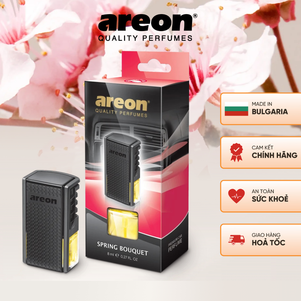 Nước hoa kẹp cửa gió ô tô Areon Spring Bouquet Chính Hãng - Nhập khẩu Bulgaria