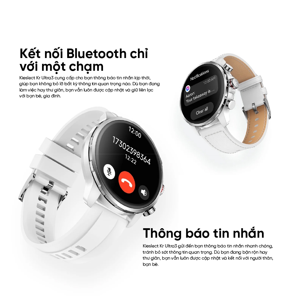 Đồng hồ thông minh Kieslect KR Ultra 3 - 1.5" HD AMOLED Display - VO2 Max và phát hiện ngưng thở khi ngủ | BigBuy360 - bigbuy360.vn