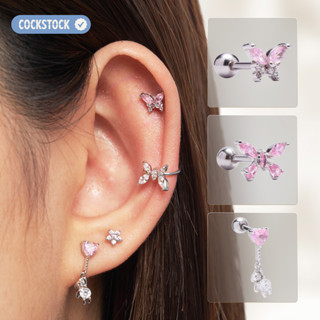 Khuyên tai đính đá hồng lớn lấp lánh - PINK GEMSTONE DANGLE EARRING COLLECTION COCKSTOCK