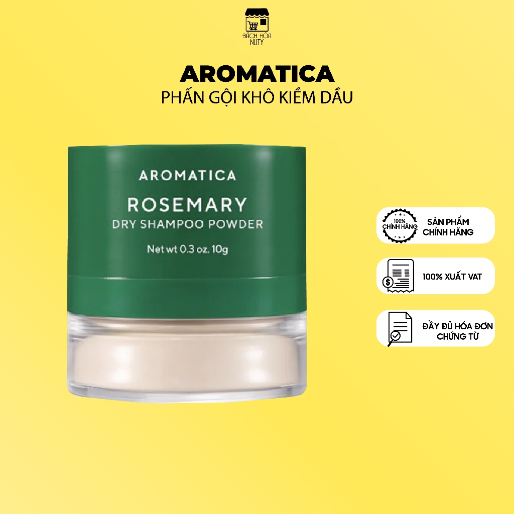 Phấn Gội Khô Kiềm Dầu Aromatica Rosemary Dry Shampoo Powder (10g)