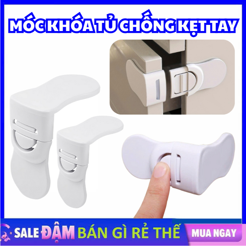 COMBO 3 Khóa Tủ Lạnh Chữ L Chống Kẹt Tay Chống Hở Ngăn Kéo Bảo Vệ An Toàn Cho Bé #