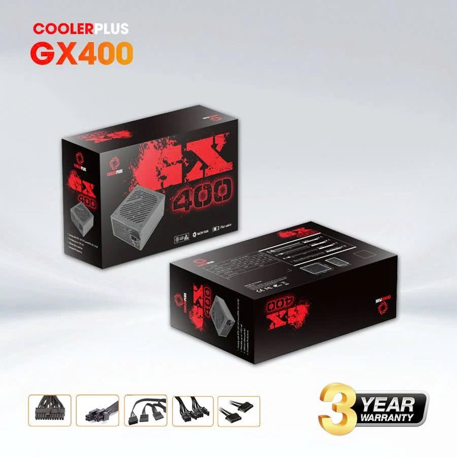 Nguồn Máy Tính Coolerplus GX400 400W – PSU ATX 400W Ổn Định, Bền Bỉ | New Chính Hãng