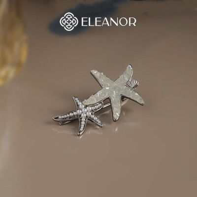 Kẹp tóc nữ Eleanor Accessories hình sao biển vỏ sò ngọc trai nhân tạo phụ kiện tóc mái 10275
