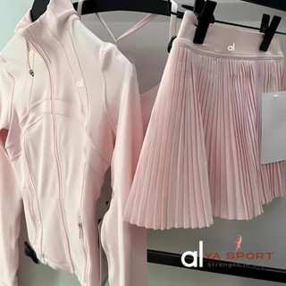 HOT CÓ SẴN Set Bộ Váy Áo Pickleball Chuẩn AL0 Xuất Mỹ, Áo Khoác Thể Thao+ Váy Xếp Ly Có Quần Chống Lộ AL0 YS197W