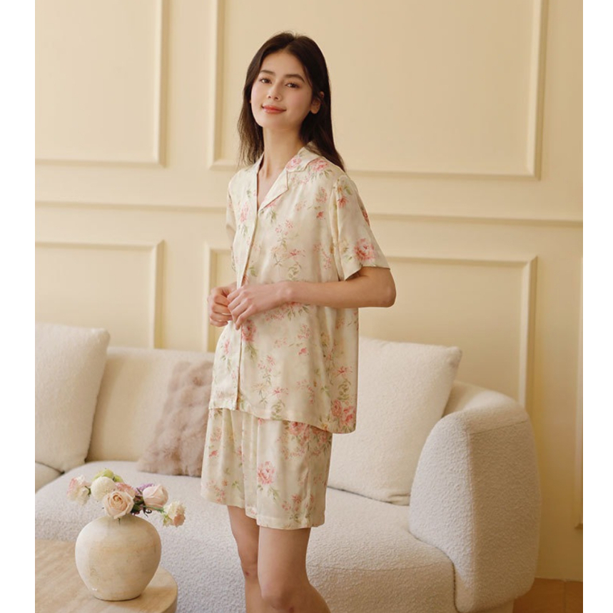 After Bath - Bộ Pyjama Hoa Peony Set of Short PJs