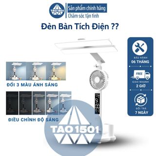 Tao1501 Đèn Học Để Bàn Tích Điện 3 Màu Có Quạt Điều Chỉnh Độ Sáng Đổi 3 Màu Ánh Sáng Bảo Hành 6 Tháng