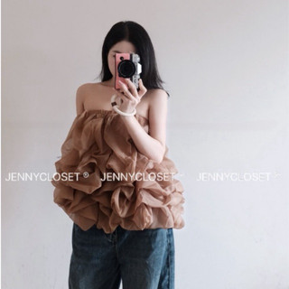 ( Deal Sốc)-A15: Áo quây voan bèo dúm bồng bềnh cách điệu , Áo kiểu nữ tính sang chảnh-2 màu trẻ trung •JENNYCLOSET ®