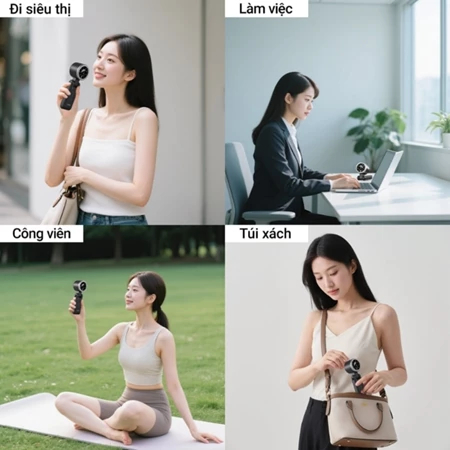 Quạt điện cầm tay  nhỏ gọn 5 cấp độ gió Quạt mini cầm tay 4000 mAh Quạt mini turbo siêu mát | BigBuy360 - bigbuy360.vn