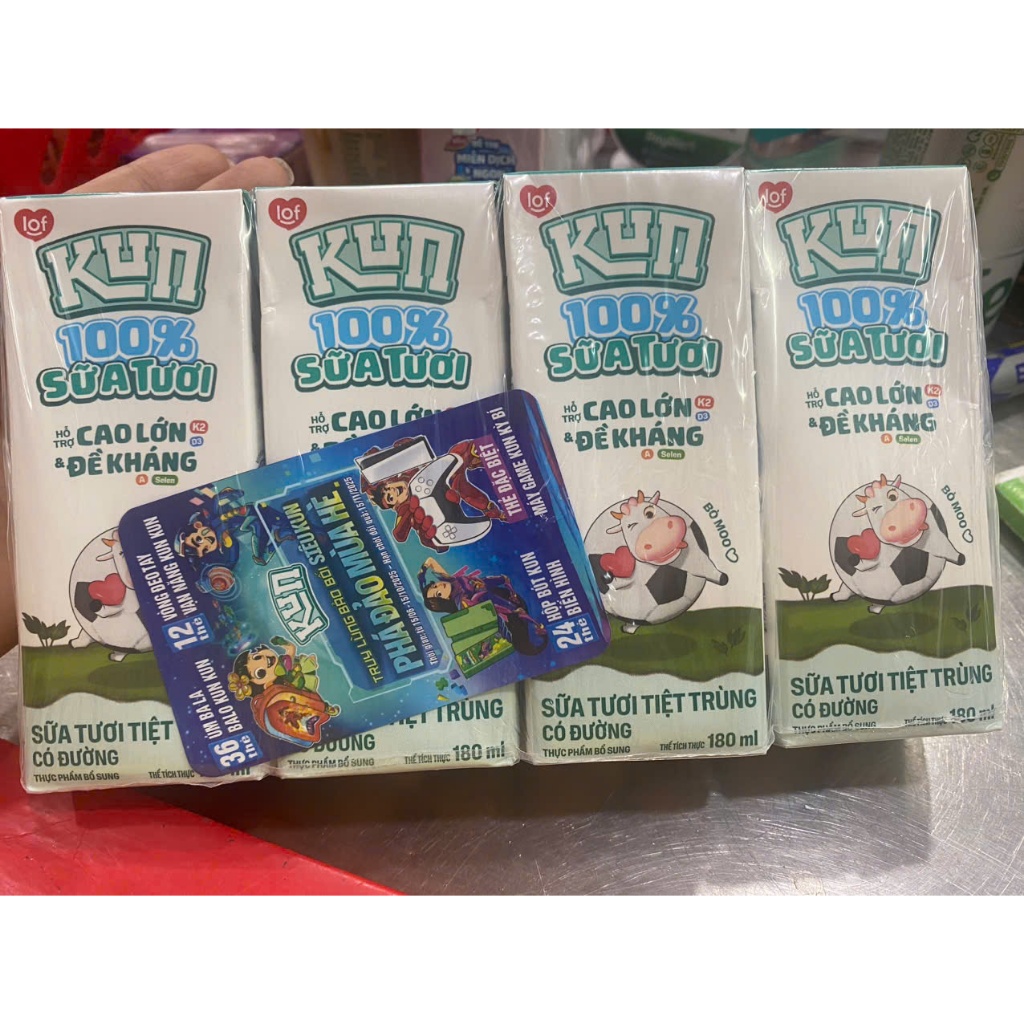 Sữa tươi Kun Tiệt Trùng có đường 180ml
