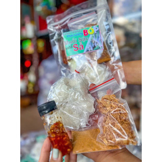 Set Bánh Tráng Muối Sặc Satế Hành Phi ( túi zip : dán tem độc quyền )