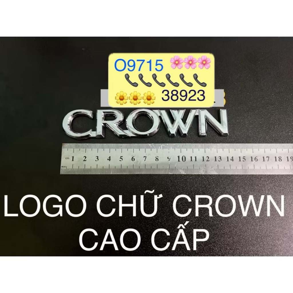 LOGO CHỮ CROWN cao cấp dán xe TOYOTA CROWN hàng chuẩn nét