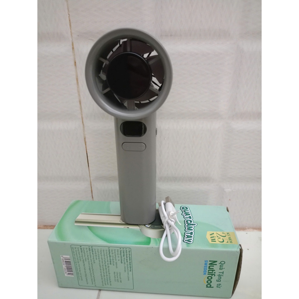 Quạt Cầm Tay Tích Điện Minifan 1800mAh 100 cấp độ gió-Quà Tặng Nutifood