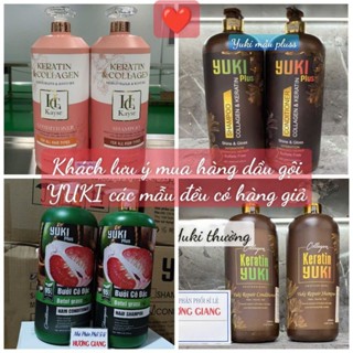 Cặp dầu gội xả yuki 2000ml(CÓ HÀNG GIẢA GIÁ RẺ KHÁCH CHÚ Ý KẺO MUA NHẦM) collagen Bưởi cô đặc, Keratin Yuki ,Yuki pluss