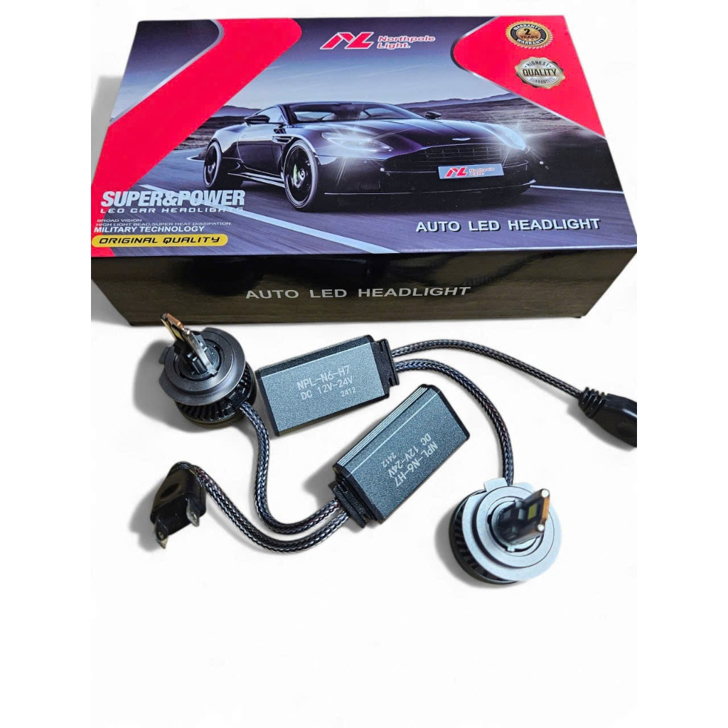 2 Bóng Đèn Cos Pha LED VF3 H7 Chùm Thấp Cao 60W 22000LM