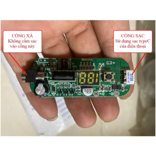 Mạch pin áo điều hòa led hiển thị cổng sạc typec của điện thoại
