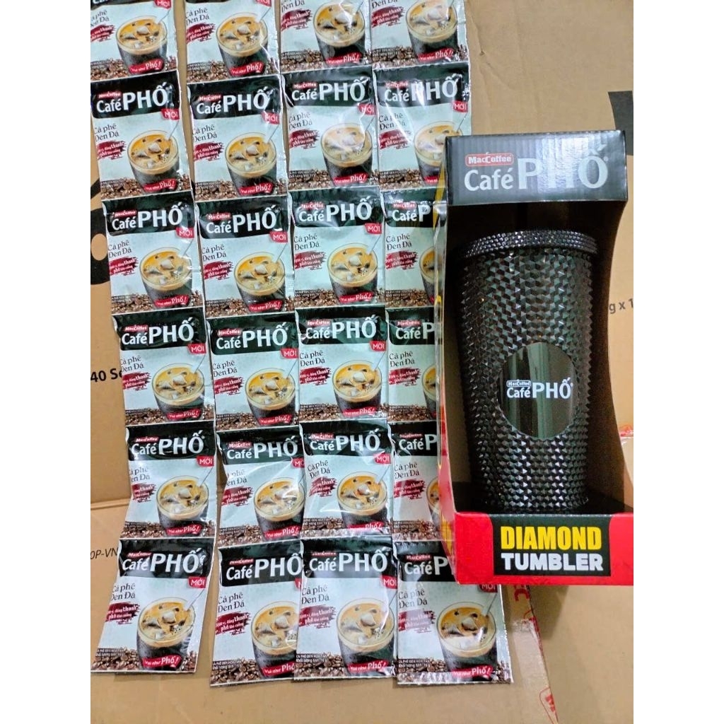 Cafe đen đá Maccoffee Cafe Phố - 35 gói lẽ tặng 1 ly kim cương siêu đẹp