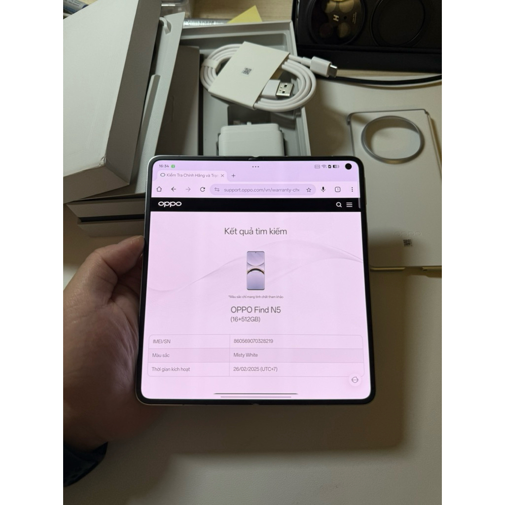 Điện thoại Oppo Find N5 Quốc tế 16/512 ngoại hình 98-99% | BigBuy360 - bigbuy360.vn