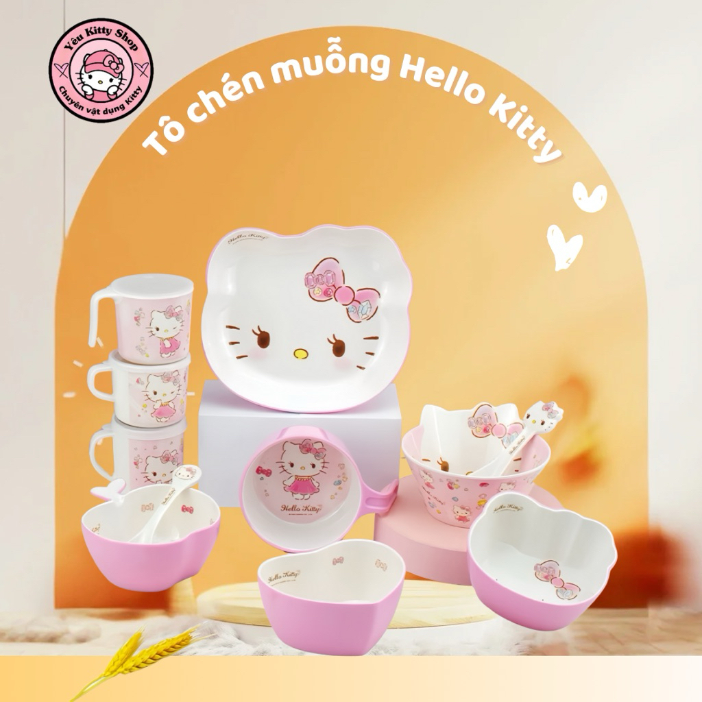 TÔ MUỖNG LY HELLO KITTY (HÀNG CHÍNH HÃNG)