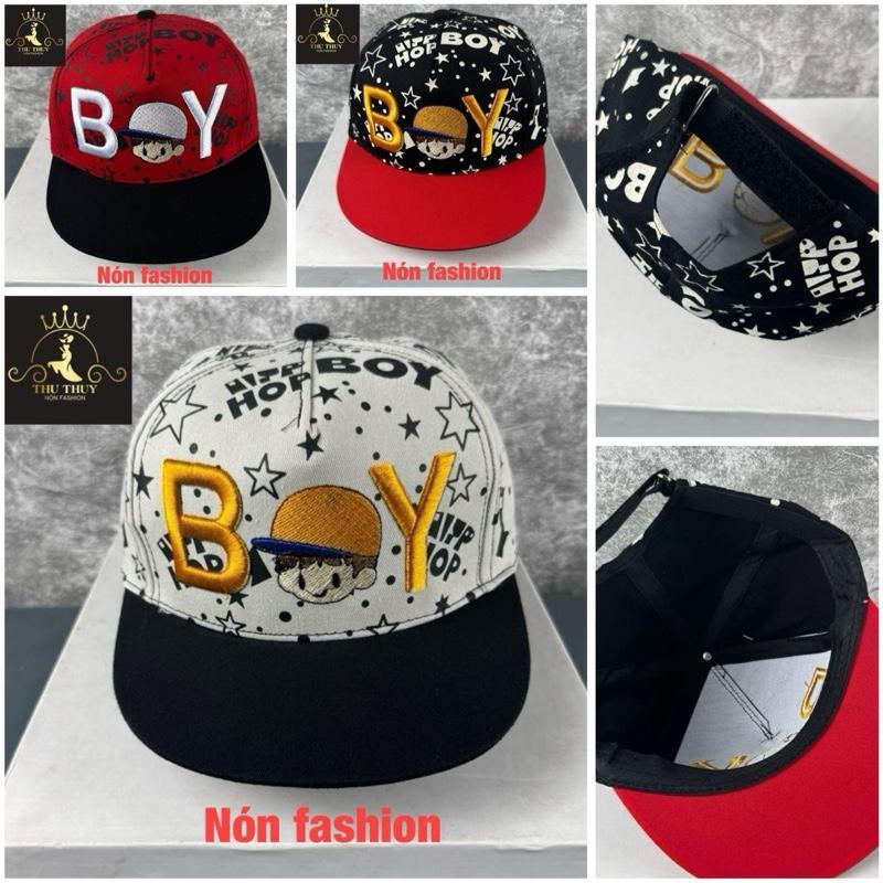 (4 - 9 tuổi) Mũ snapback cho bé trai thêu boy cool ngầu - Nón lưỡi trai siêu cute thời trang cho bé