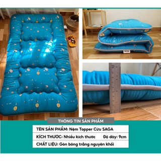 Nệm Topper SAGA, Đệm Topper Nhật, Nệm Bông Trải Sàn,Kích Thước 1m x 2m, 1m2 x 2m, 1m4 x 2m, 1m6 x 2m, 1m8 x 2m Dày 7-9cm