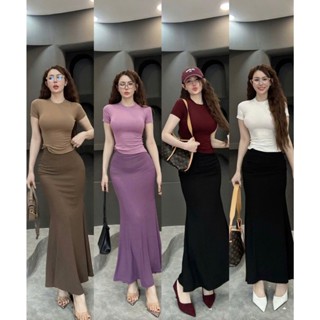  SET BỘ CHÂN VÁY ĐUI CÁ PHỐI ÁO LAI BẦU SIÊU DỄ THƯƠNG 