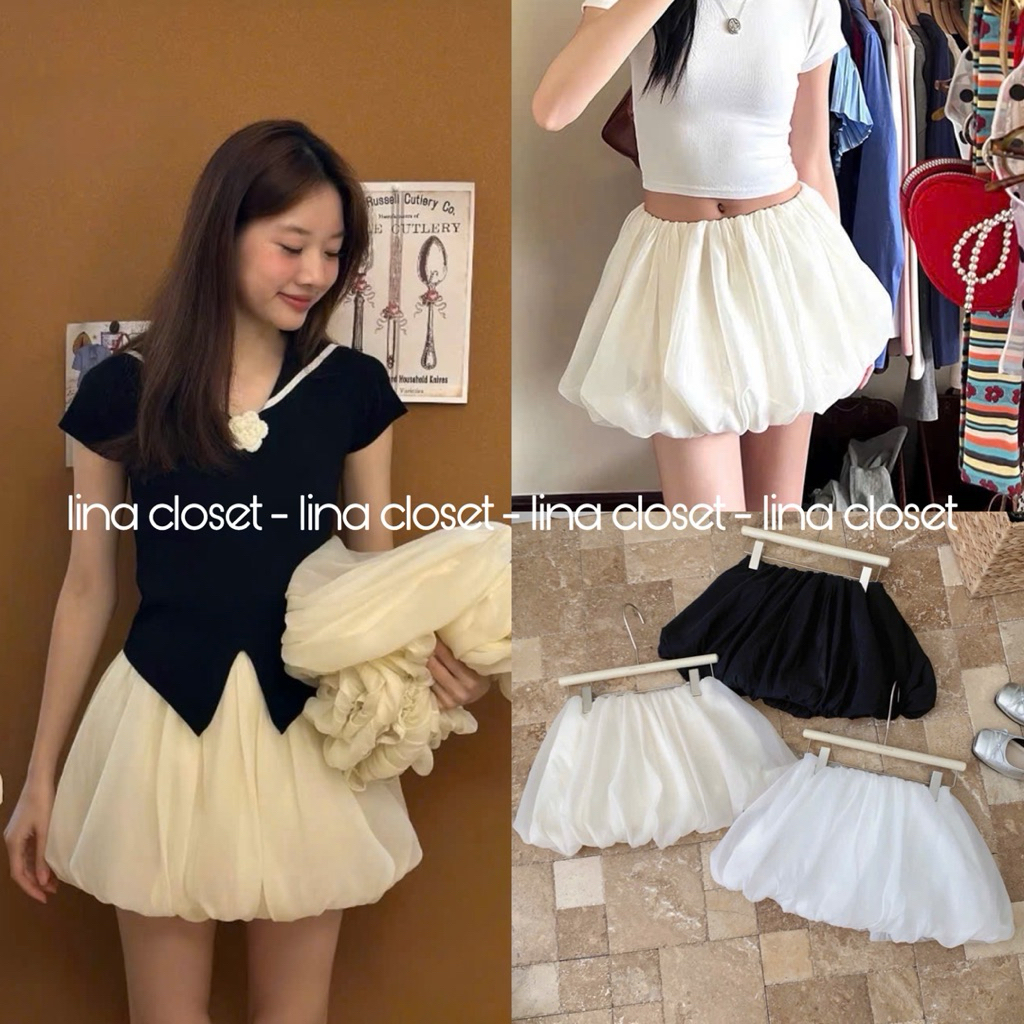 Chân váy bí ngắn có quần bảo hộ chất voan tơ hàn bông xoè mềm mướt - Joella Skirt | BigBuy360 - bigbuy360.vn