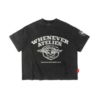 “WHENEVER” Áo Thun Cotton Wash Hình In Trame - SPARKLE WASHED T-SHIRT / BLACK