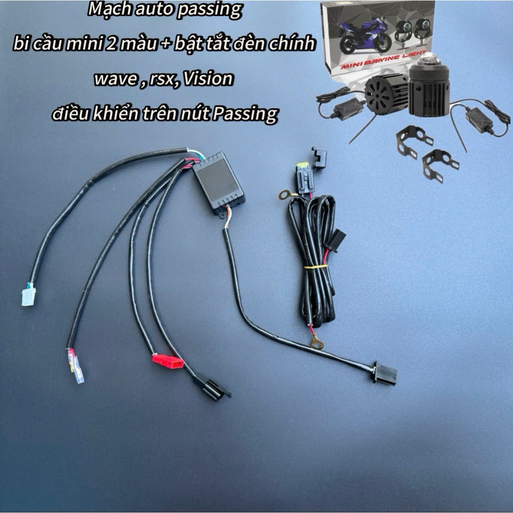 Mạch Auto passing Bi mini Wave 110, Vision, Rsx, Blade, kết hợp bật tắt đèn chính dùng nút passing