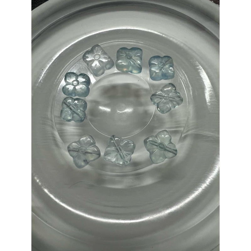 (A185’)Charm cỏ 4 lá Aquamarin xanh size 8li+