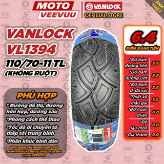   MTVV  Vỏ lốp xe máy VANLOCK 110 70-11 TL VL1394 xe Vespa LX Lốp không ruột<END> 