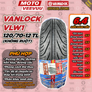 [MTVV] Vỏ lốp xe máy VANLOCK 120/70-12 TL VLW1 xe Grande MSX Vespa Sprint Vespa Primavera Lốp không ruột<END>