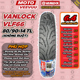   MTVV  Vỏ lốp xe máy VANLOCK 80 90-14 TL VLF66 xe AB Vision Click Vario Lốp không ruột<END> 