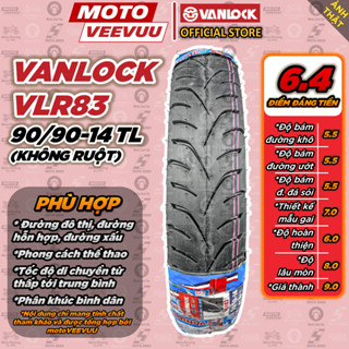 [MTVV] Vỏ lốp xe máy VANLOCK 90/90-14 TL VLR83 xe AB Vision Click Vario Lốp không ruột<END>