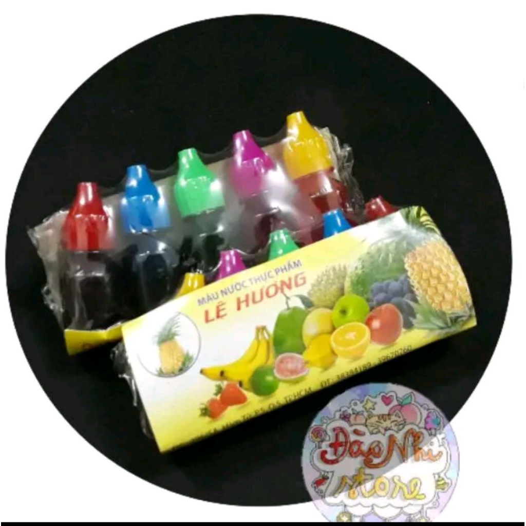 Lốc 5 chai màu thực phẩm 10ml làm bánh hoặc slime an toàn màu sắc tươi sangs hài hoà