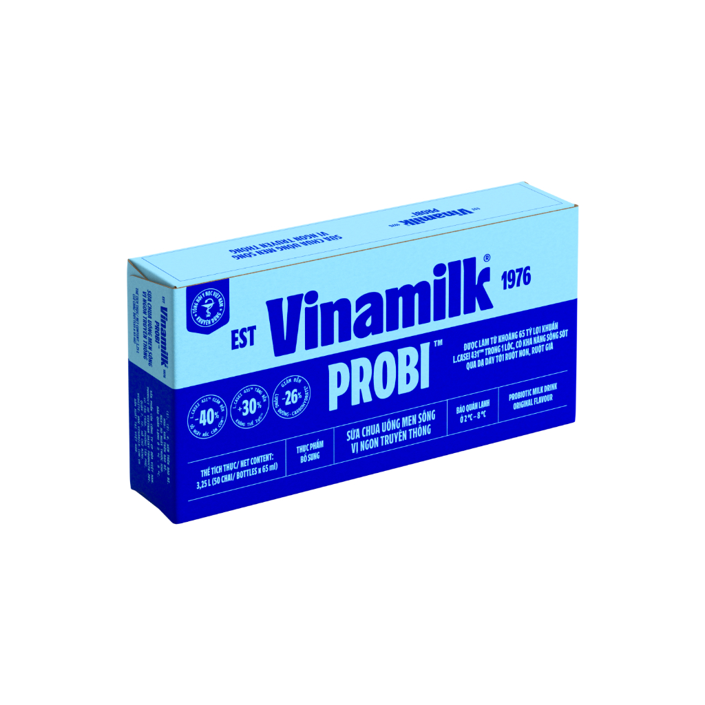 Thùng 25/50 Chai Sữa Chua Uống Men Sống Có Đường/ Việt Quất Vinamilk Probi 65ml