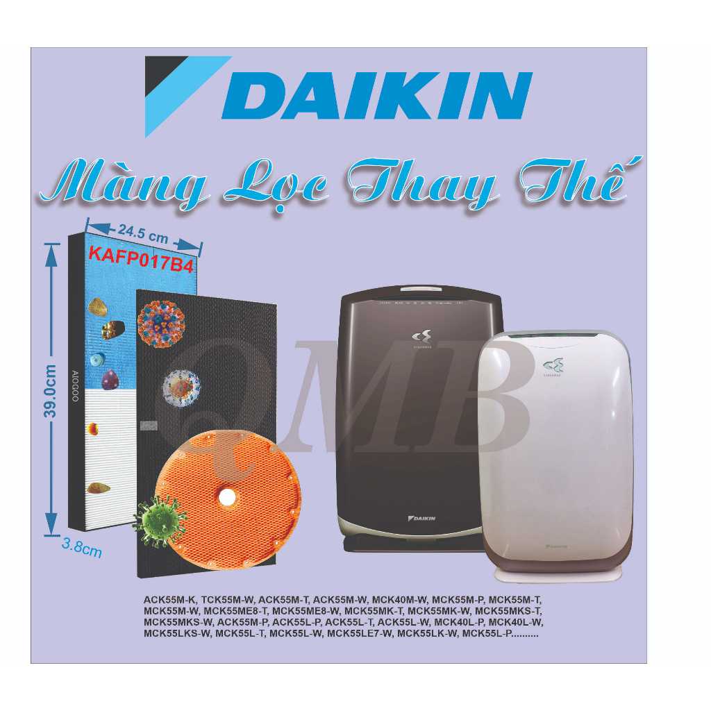 Màng lọc hepa Daikin KAFP017B4 MCK55LKS MCK55L MCK55LE7 MCK55LK MCK55MKS ACK55M-P ACK55L
