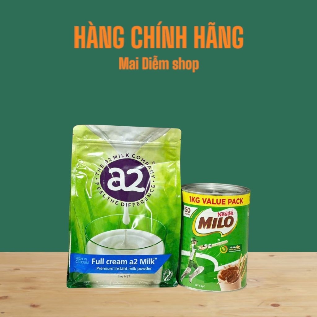 [TEM PHỤ] Sữa MILO và sữa A2 nguyên kem nội địa úc 1kg