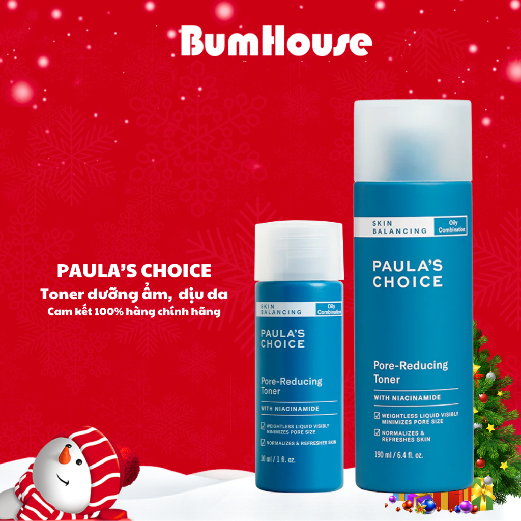 Toner Paula’s Choice Skin Balancing Pore Reducing Toner Dưỡng Ẩm, Thu Nhỏ Lỗ Chân Lông 30ml/190ml Mã