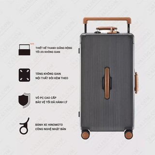Vali kéo du lịch Trunk  Chính hãng  AIRWAY PREMIUM JAPAN 2026size 28/32L KHUNG NHÔM KHOÁ SẬP TSA
