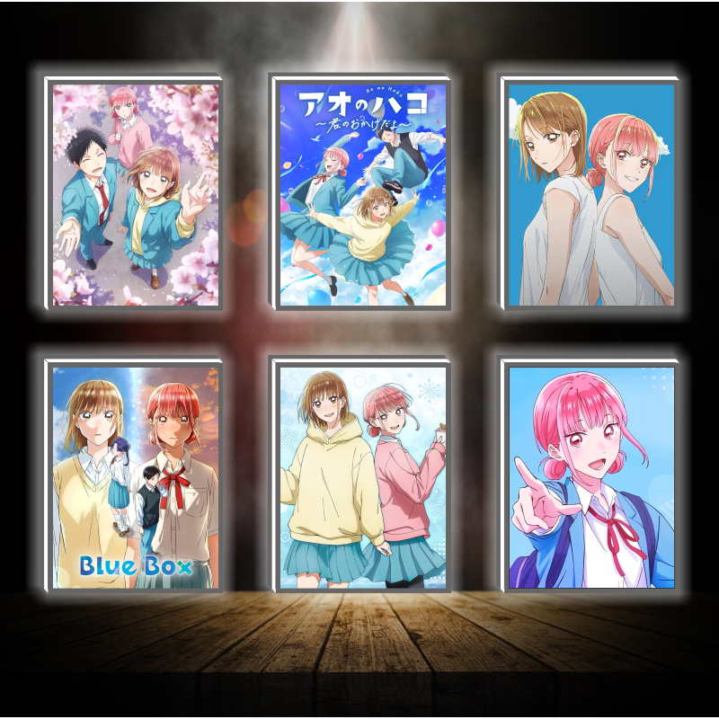 Tranh đèn led 3D đổi màu Blue Box - Tranh đèn led 3D  trang trí bàn làm việc, đèn ngủ