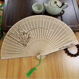  Quạt Gỗ Xếp Cổ Trang Múa Văn Nghệ Phụ Kiện Trang Trí Chụp Ảnh Cưới 