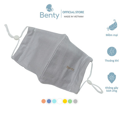 Khẩu trang BENTY chất vải mềm mịn an toàn làn da bé, khẩu trang 2 lớp dành cho bé dưới 2 tuổi