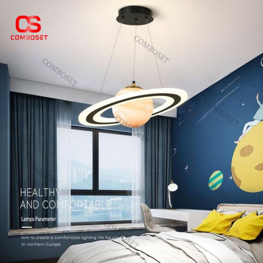 Đèn Trang Trí Hình Hành Tinh LED, Treo Thả Phòng Ngủ Trẻ Em & Studio