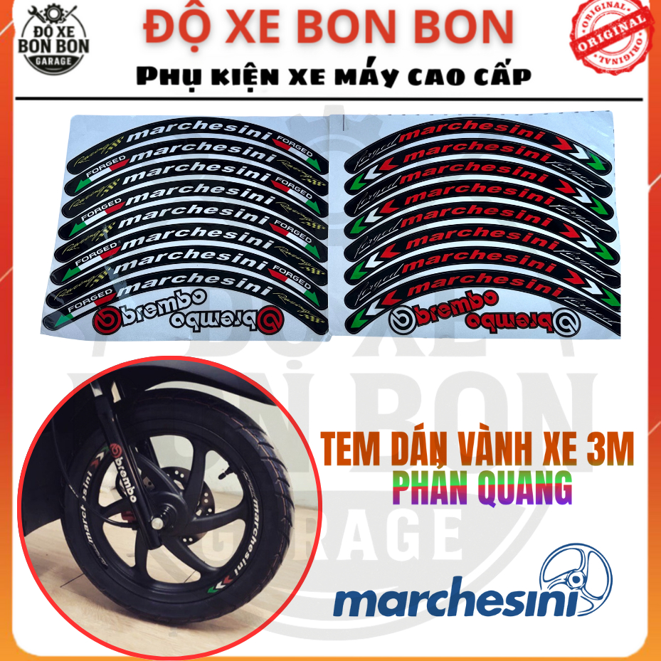 Tem Dán Vành (Mâm) Xe 3M Phản Quang MARCHESINI