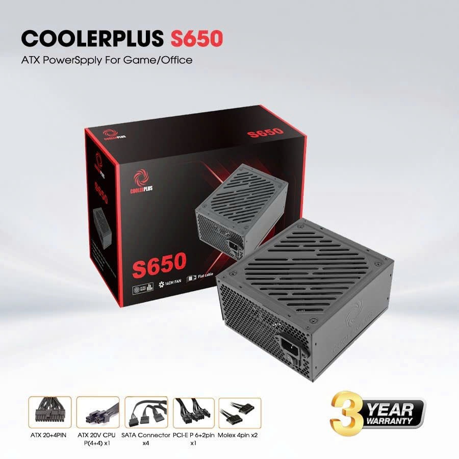 Nguồn máy tính Coolerplus S650 650W – PSU 650W Công Suất Thật | New Chính Hãng BH 36T