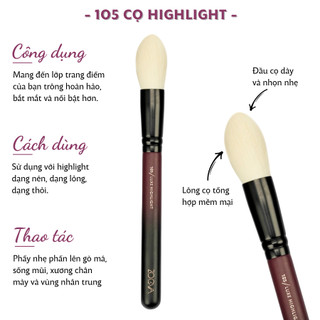 Cọ Má Hồng Nhỏ Và Highlight ZOEVA Zoeva Opulence Luxe Highlight Brush 105
