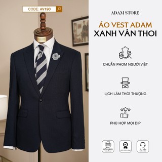 ÁO VEST NAM ADAM STORE XANH VÂN THOI AV190 LỊCH LÃM HIỆN ĐẠI